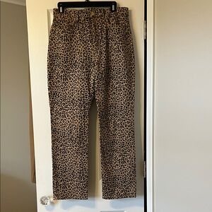 J. Crew Leopard Print Straight Leg Pants